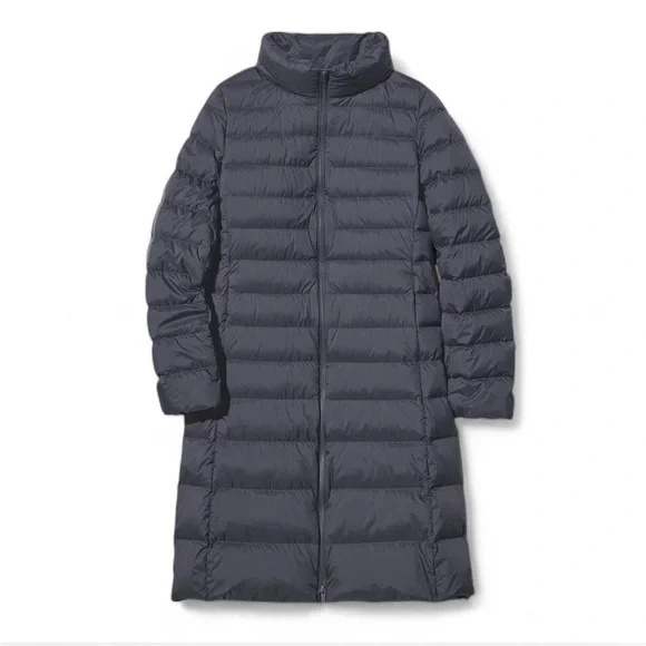Uniqlo Women's Long Hooded Puffer Coat Black - Picture 2 of 6